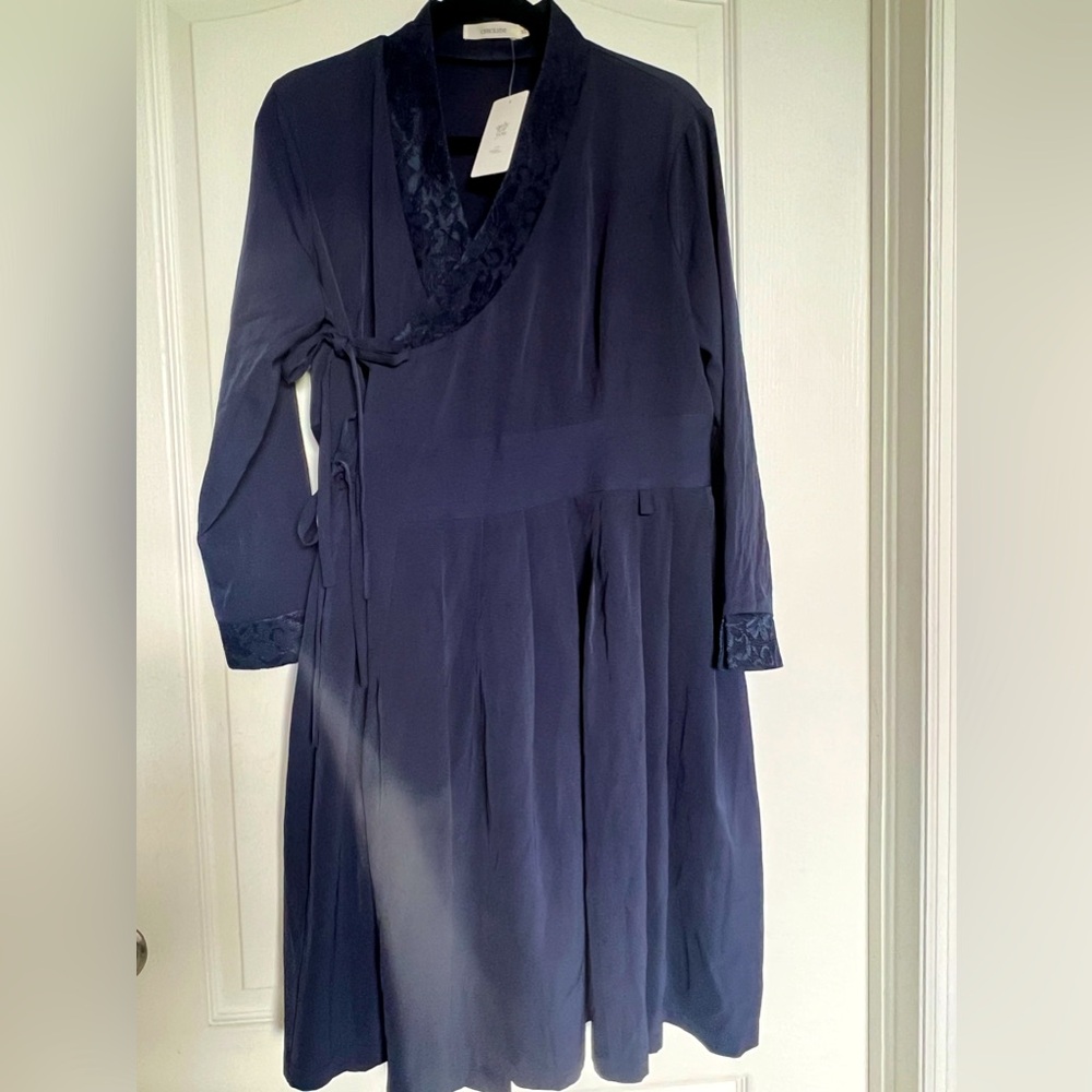 Wrap up dress. Brand new with tags. Brand Chicline. Size XL. Navy blue.